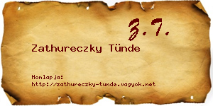Zathureczky Tünde névjegykártya